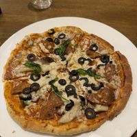 Seitan pizza.   at Loving Heart in Kathmandu