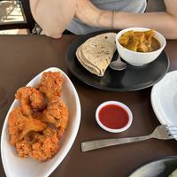 Fried califlower as starter  at Loving Heart in Kathmandu