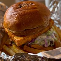 Yum tofu burger 🍔   at Loving Heart in Kathmandu