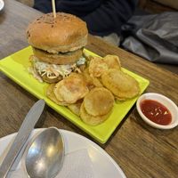 Thai tofu burger   at Loving Heart in Kathmandu
