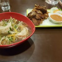 Momo soup and Mushroom Sticks at Loving Heart in Kathmandu
