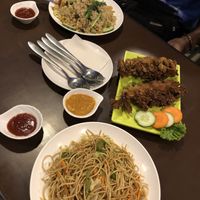 Chowmein and seitan fried rice at Loving Heart in Kathmandu