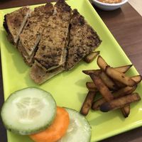 Tofu Steak with Fries at Loving Heart in Kathmandu