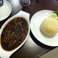 Vegan ginger "fish" gravy at Loving Heart in Kathmandu
