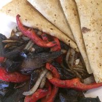 fajita's con portobello, red pepper and  onion. at Vegetal - temporarily closed in Mexico City