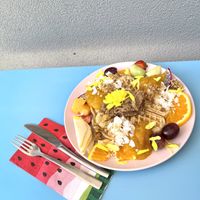 Waffles with fruit 🧇 at Flora and Fauna in Fremantle