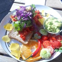 Tomato toast at Flora and Fauna in Fremantle