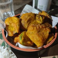 Fried vegetables with chickpea flour at Chakra Indian Fusion in Tirana