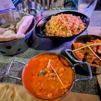 Aloo Gobi, Chana Masala, Veg Fried Rice, Roti at Chakra Indian Fusion in Tirana
