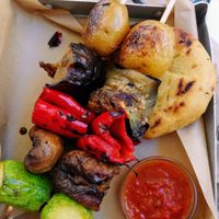 Grilled vegetables at Pane e Souvlaki in Corfu