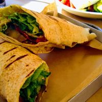 Falafel houmous wrap at Pane e Souvlaki in Corfu