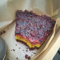 This tart tasted just like turkish delight. The flavour was exquisite. at Foraged in Seddon