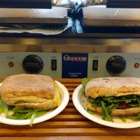 panini salame and cheese at Vegan Store Stall 83 in Rome