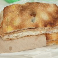 Mortadella and cheese on fresh bread €5.46 at Vegan Store Stall 83 in Rome