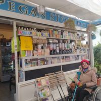 The front of Vegan Mecca!  at Vegan Store Stall 83 in Rome