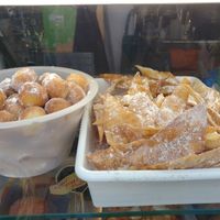 Barbara’s castegnole and frappe during Carnevale  at Vegan Store Stall 83 in Rome