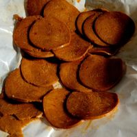 Vegan salami at Vegan Store Stall 83 in Rome