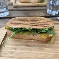 Homemade sandwich at Vegan Store Stall 83 in Rome
