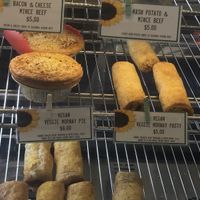 Savoury vegan selection  at Ranch Pies in Warwick