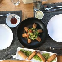 Fried spring rolls & crispy stuffed tofu at Banlle in Siem Reap