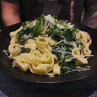 Leckere Fettuccine mit veggie meatballs at Banlle in Siem Reap