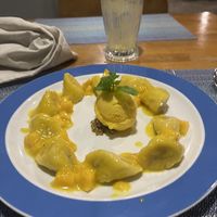 Passion fruit sorbet and fruit plate  at Banlle in Siem Reap