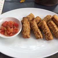 eggplant tempura starters at Banlle in Siem Reap