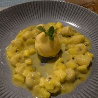 Vegan fried banana with coconut milk at Banlle in Siem Reap