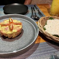 Beet and Tomato Tartar with crispy rice  at Banlle in Siem Reap