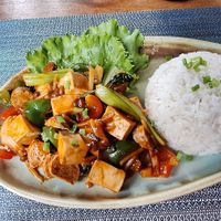 Stir fried tofu and ginger at Banlle in Siem Reap
