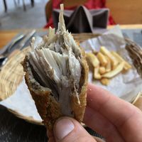 Fish (Banana Flower) n Chips! ??✨ unreal!  at Banlle in Siem Reap