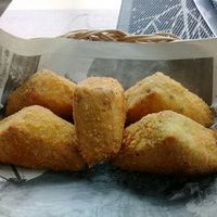 Crispy tofu with bean sprouts inside. at Banlle in Siem Reap