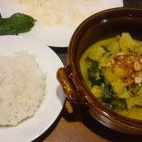 Vegetable coconut amok and rice  at Banlle in Siem Reap