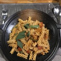 Vegan Pasta with tomato pesto and capers at Banlle in Siem Reap