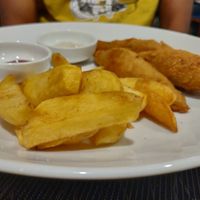 Banana flower fish and chips at Banlle in Siem Reap