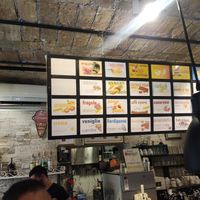 Menu (vegan flavours are labeled) at Fonte della Salute in Rome