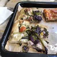 Vegan pizza option at Grano Frutta e Farina in Rome