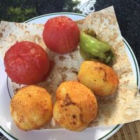 Veggies and potatoes  at Platan in Samarkand