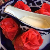 The veggie filled dumplings so good  at Minzifa in Bukhara