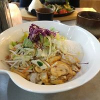 menu of the day with lemongrass tofu, kimchi, and salad at Quy Nguyen - Vegan Living in Berlin