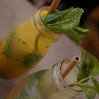 Passionfruit soda drink and lemonade with soda at Quy Nguyen - Vegan Living in Berlin