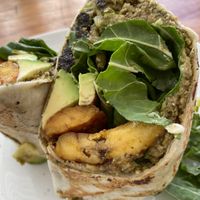 “Tuna” burrito was alright, came out cold but good with the plantains  at Organico Fortuna in La Fortuna