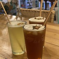 lemonade and iced tea  at Organico Fortuna in La Fortuna