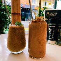 Monkey coffee and peanut butter chocolate smoothie  at Organico Fortuna in La Fortuna