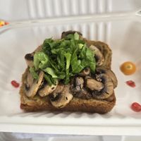 Mushroom toast   at Organico Fortuna in La Fortuna