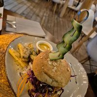 Tofu Burger at Organico Fortuna in La Fortuna