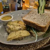Falafel Sandwich at Organico Fortuna in La Fortuna