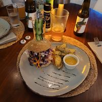 Tofu Burger at Organico Fortuna in La Fortuna