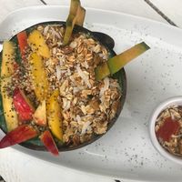 Protein smoothie bowl at Organico Fortuna in La Fortuna