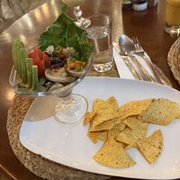 Mushroom ceviche was also great, we wanted more chips   at Organico Fortuna in La Fortuna